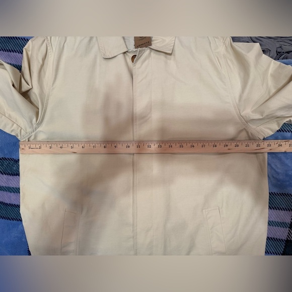 Amazon Basic Men’s Button Down Trench Coat Collar Pockets Cream Sz M - Picture 12 of 16